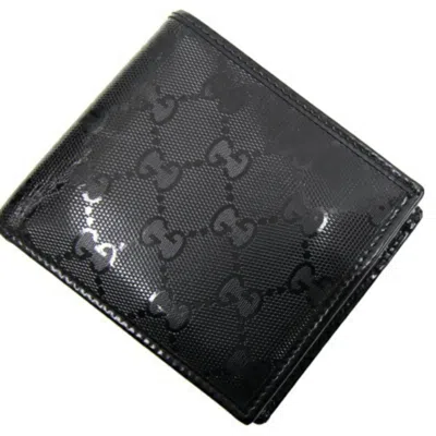 Gucci Gg Imprimé Black Leather Wallet  ()