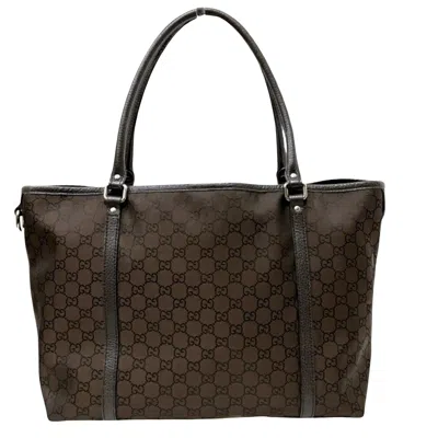 Gucci Gg Pattern Brown Canvas Tote Bag ()