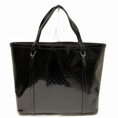 Gucci Ssima Black Patent Leather Tote Bag ()