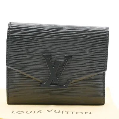 Pre-owned Louis Vuitton Capucines Black Leather Wallet  ()