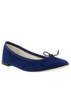 Repetto Blue Goatskin Suede Cendrillon Ballerina Flat In Classique
