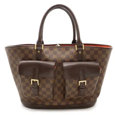 Pre-owned Louis Vuitton Manosque Brown Canvas Tote Bag ()