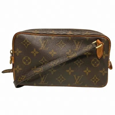 Pre-owned Louis Vuitton Marly Dragonne Brown Canvas Shoulder Bag ()