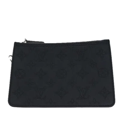 Pre-owned Louis Vuitton Pochette Neverfull Black Leather Clutch Bag ()