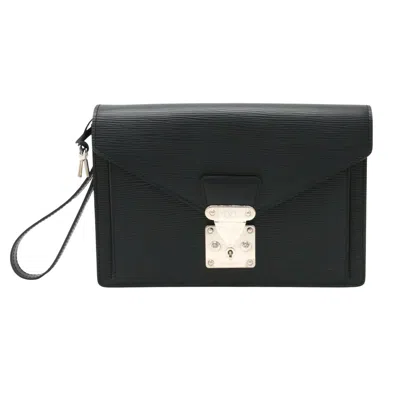 Pre-owned Louis Vuitton Sellier Drangonne Black Leather Clutch Bag ()