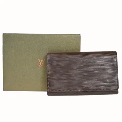 Pre-owned Louis Vuitton Trésor Brown Leather Wallet  ()