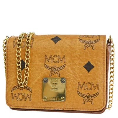 Mcm Visetos Brown Leather Shoulder Bag ()