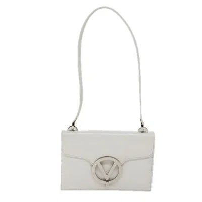 Valentino Garavani V Logo White Leather Shoulder Bag ()