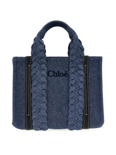 Chloé Small Woody Shopping Bag In Blue