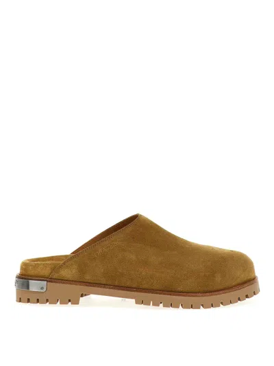 Off-white Logo Clogs In Brown