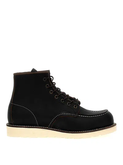 Red Wing Shoes Classic Moc Boots, Ankle Boots Black