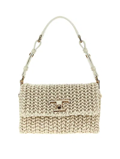 Tod's Flap T Timeless Shoulder Bag In White