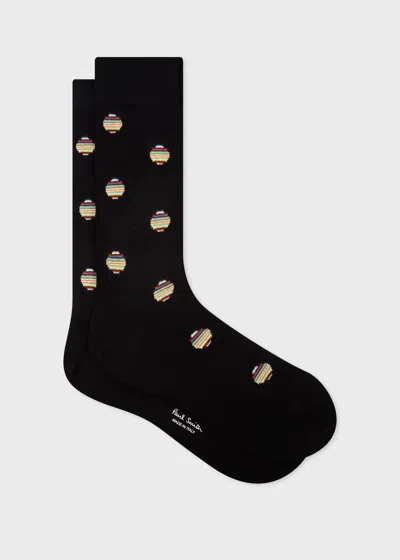 Paul Smith Polka-dot Cotton-blend Jacquard Socks In 79 Black