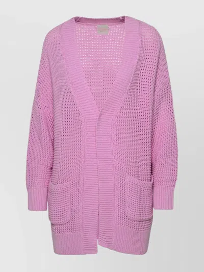 Brodie Cashmere Cardigan Polly Pointelle In Liliac