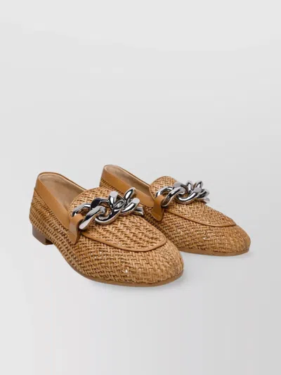 Casadei Hanoi Chain Link-detail Loafers In Neutrals