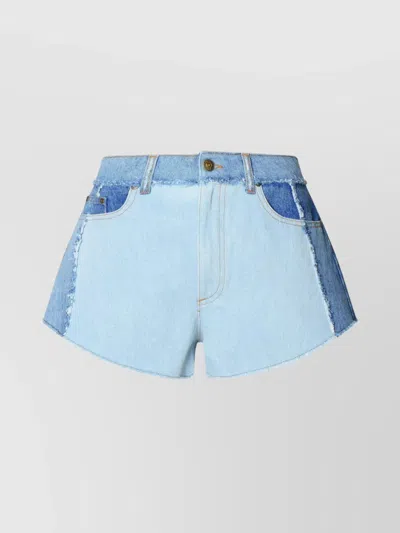 Chiara Ferragni Patchwork Jeans Shorts In Blue