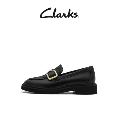 Clarks Splend Penny Loafers In Black