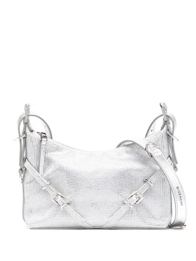Givenchy Voyou Strass Embellished Mini Shoulder Bag In Silver