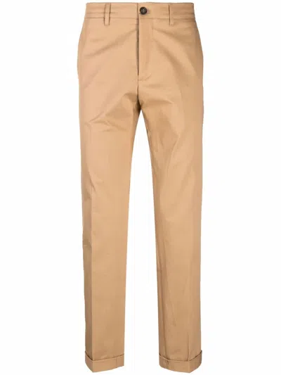 Golden Goose Cotton Chino Trousers In Beige