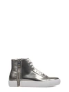 DIESEL SILVER NENTISH BRUSHED LEATHER HIGH-TOP SNEAKERS,8151456