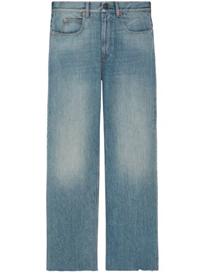 Gucci Baggy Stonewashed Denim Pant In Blue