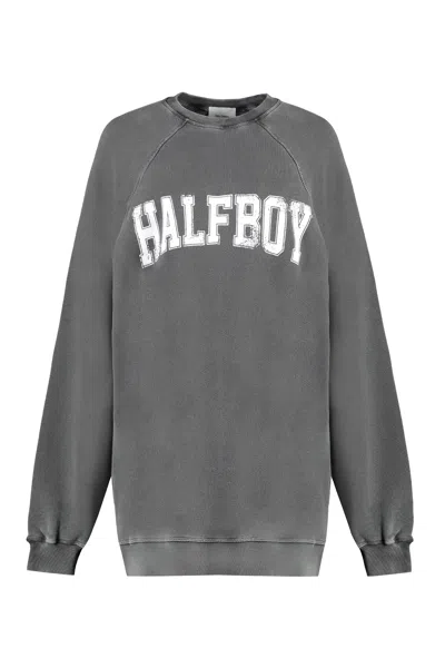 Halfboy Cotton Crew-neck Sweatshirt In Grey