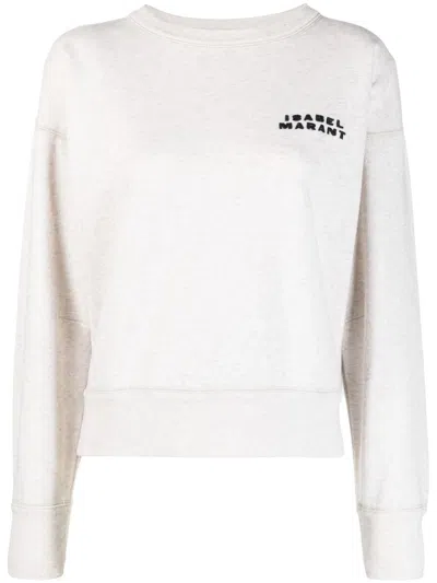 Isabel Marant Logo-embroidered Sweatshirt In Beige