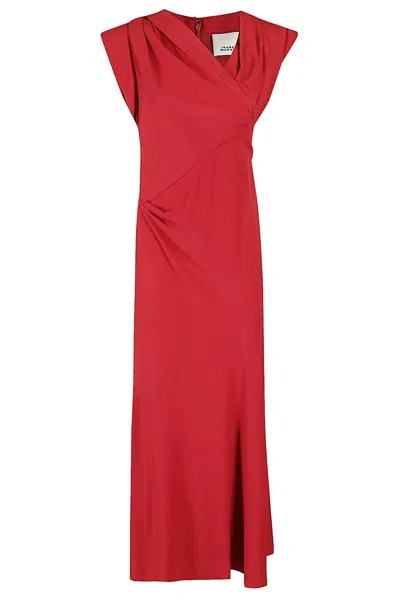 Isabel Marant Draped Sleeveless Dress In Red