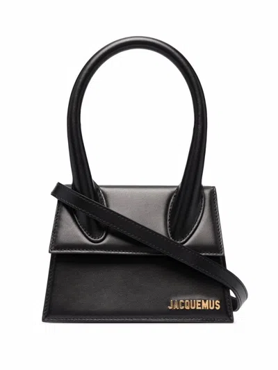 Jacquemus Le Grand Chiquito Leather Top Handle Bag In Black