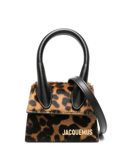 Jacquemus Print Leopard Brown Le Chiquito Moyen Leopard-print Leather Top-handle Bag