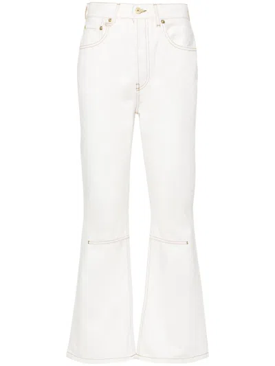 Jacquemus Organic Cotton Denim Flare Jeans For Women In White