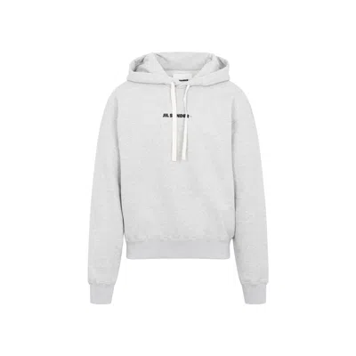 Jil Sander Gray Cotton Hoodie For Men | Ss24 Collection In Grey