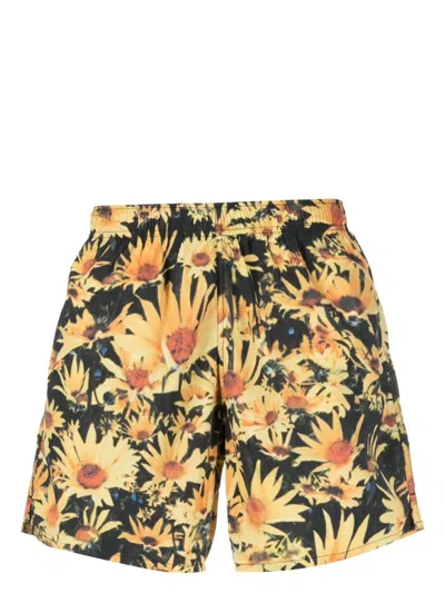 Jil Sander Sunflower-print Swim Shorts In Tan