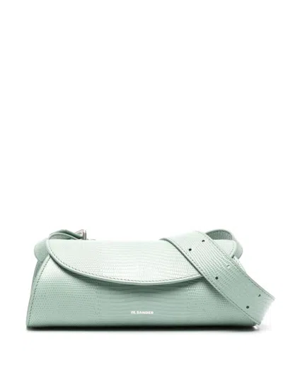 Jil Sander Cannolo Leather Mini Bag In Green