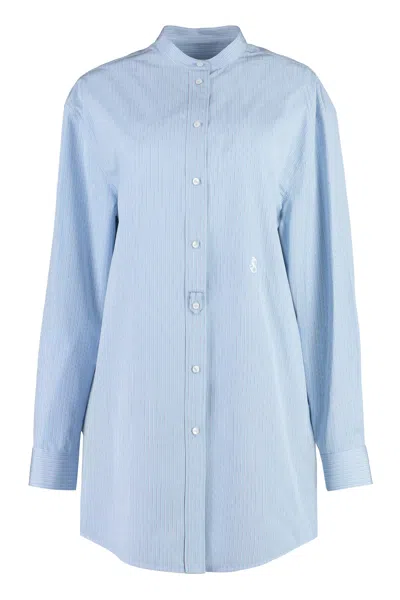 Jil Sander Cotton Poplin Shirt In Light Blue