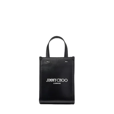 Jimmy Choo Black Leather Mini Tote Handbag For Women