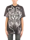 Balmain Oversized Tiger Print T-shirt In Black