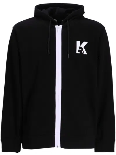 Karl Lagerfeld Klj K Zip-up Hoodie In Black