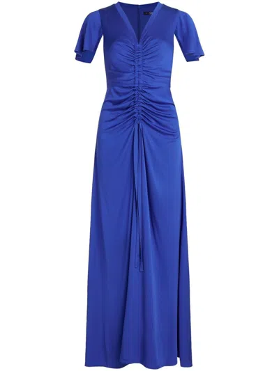 Karl Lagerfeld Ruched Maxi Dress In Dazzliblue