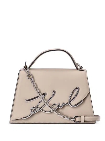 Karl Lagerfeld Medium K/signature Crossbody Handbag In Tan