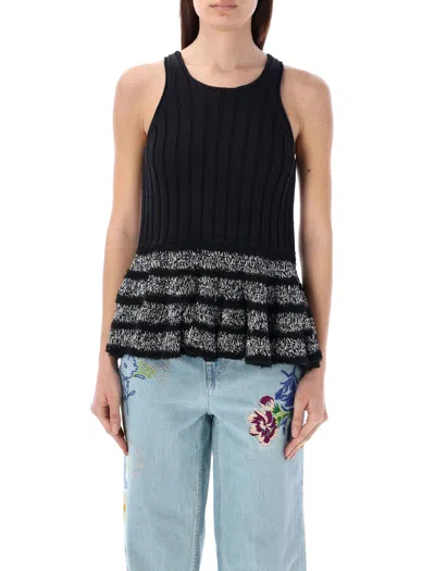 Kenzo Summer Crochet-knit Top In Black