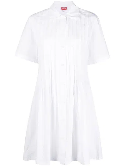 Kenzo Cotton Shirtdress In White