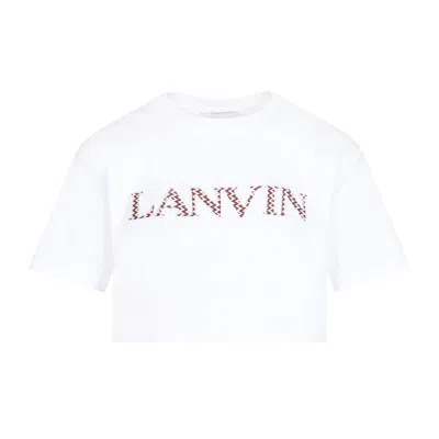 Lanvin Curb Embroidered Cropped T-shirt In White