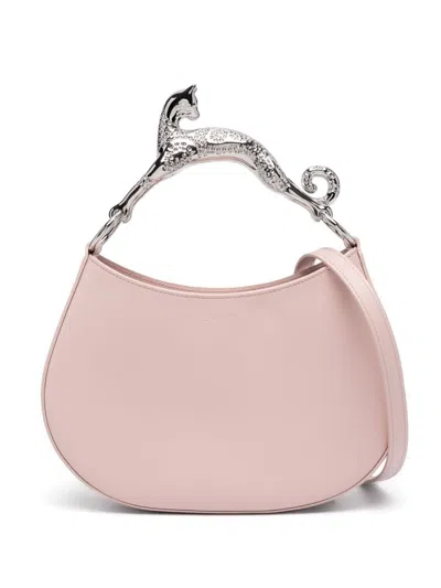 Lanvin Hobo Cat Leather Tote Bag In Pink