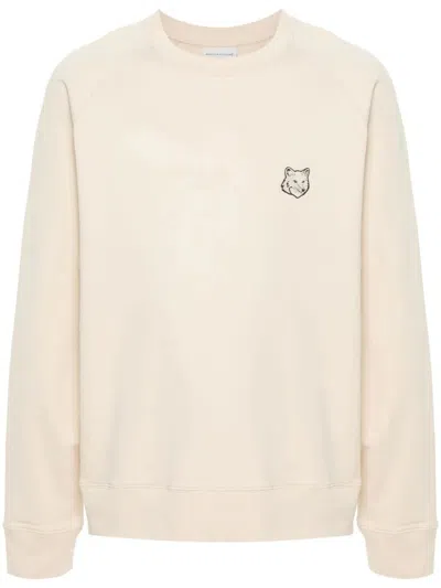 Maison Kitsuné Bold Fox Head Cotton Sweatshirt In Neutrals