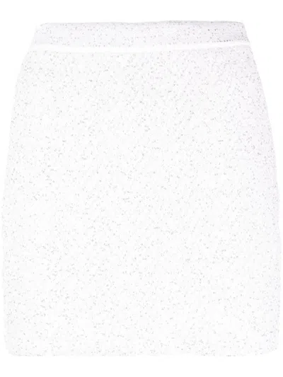 Missoni Sequin-embellished Chevron-knit Miniskirt In White