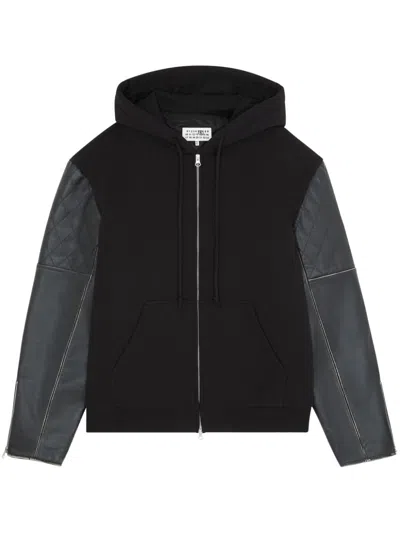 Mm6 Maison Margiela Zip-up Hooded Jacket In Black