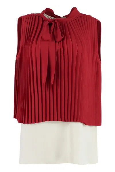 Mm6 Maison Margiela Pleated Top In Red
