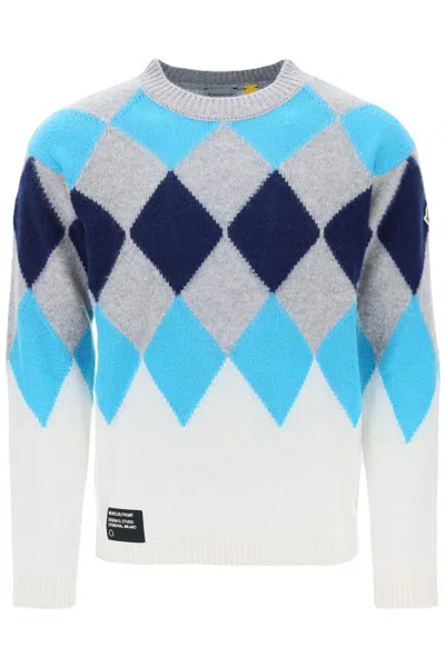 Moncler Genius Frgmt Argyle Wool And Cashmere Sweater In Multicolor