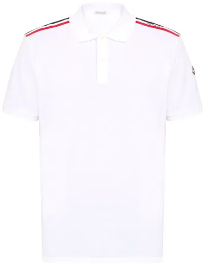 Moncler Piquet Cotton Polo Shirt In White